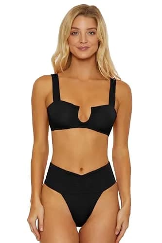 ISABELLA ROSE Belmore Women's Shirred Banded Bikini Bottom Ibiza Blue Low Rise | Cheeky Coverage thumbnail 5