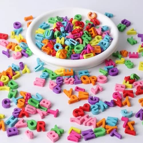 Horsdo Craft Bead Alphabet Letters 9x12mm | Colorful Plastic Loose Beads for Jewelry & Crafts thumbnail 4