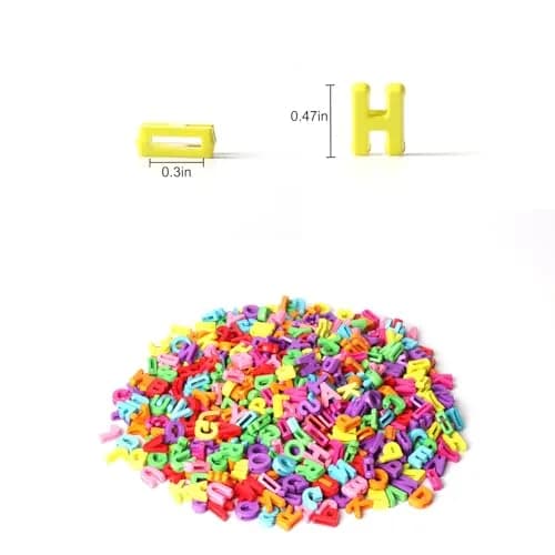 Horsdo Craft Bead Alphabet Letters 9x12mm | Colorful Plastic Loose Beads for Jewelry & Crafts thumbnail 2
