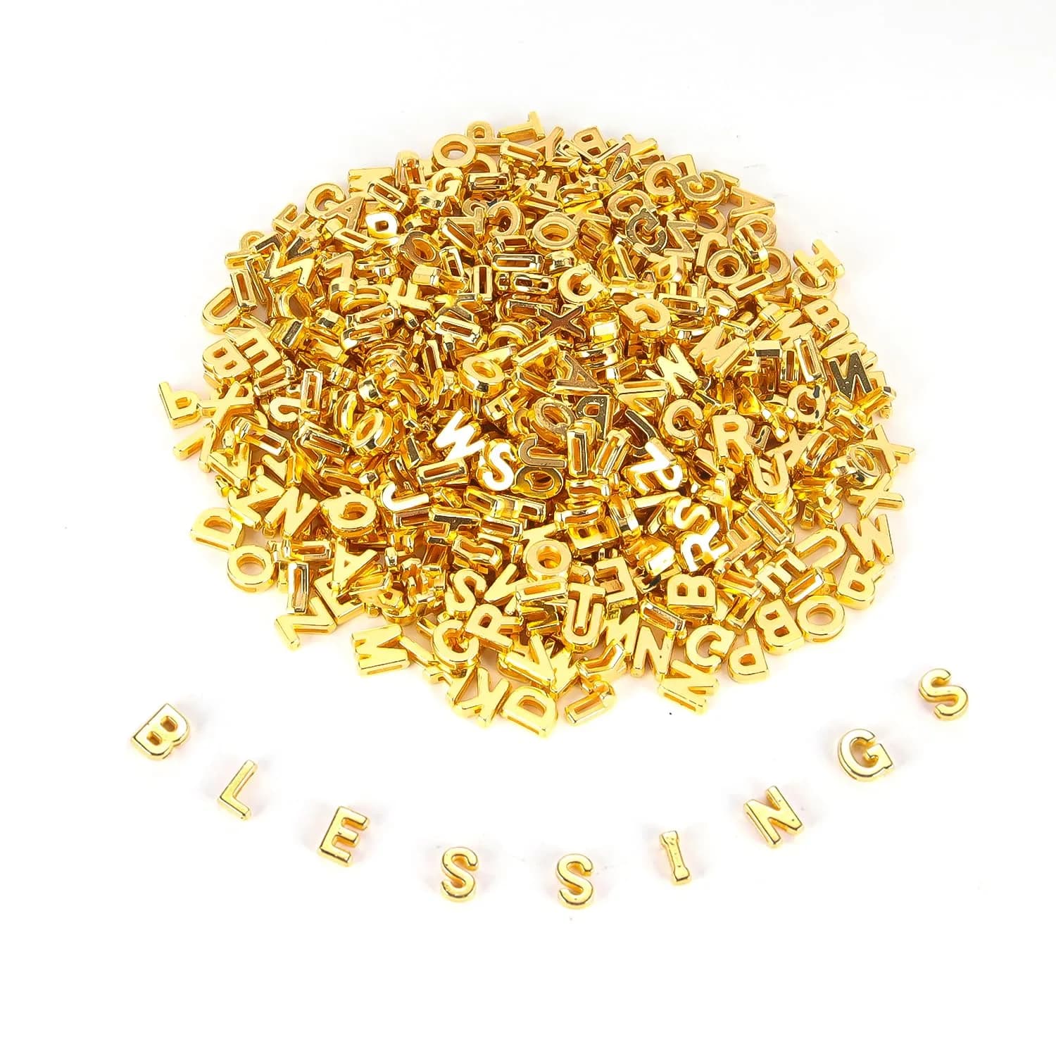 Horsdo Alphabet Letter Beads 9x12mm | Large Plastic A-Z for Jewelry & Crafts (Gold) — Gold