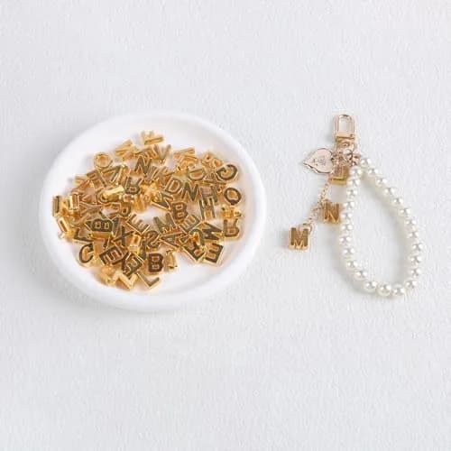 Horsdo Alphabet Letter Beads 9x12mm | Large Plastic A-Z for Jewelry & Crafts (Gold) thumbnail 6