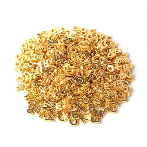 Horsdo Alphabet Letter Beads 9x12mm | Large Plastic A-Z for Jewelry & Crafts (Gold) thumbnail 3