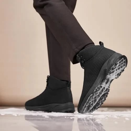 SHULOOK Non Slip Work Boots for Men, Restaurant Kitchen Food Service, Black, US 11 (EU 44) | Ankle High Support for All-Day Comfort thumbnail 2