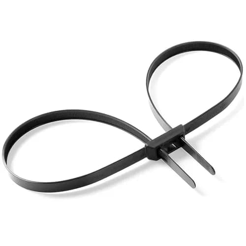 VAMRONE Black 20Pcs Heavy Duty Zip Tie Handcuffs Restraint 87.4 cm (35.4 inches) | Double Lock Nylon Cuffs with UV & Heat Resistance thumbnail 1