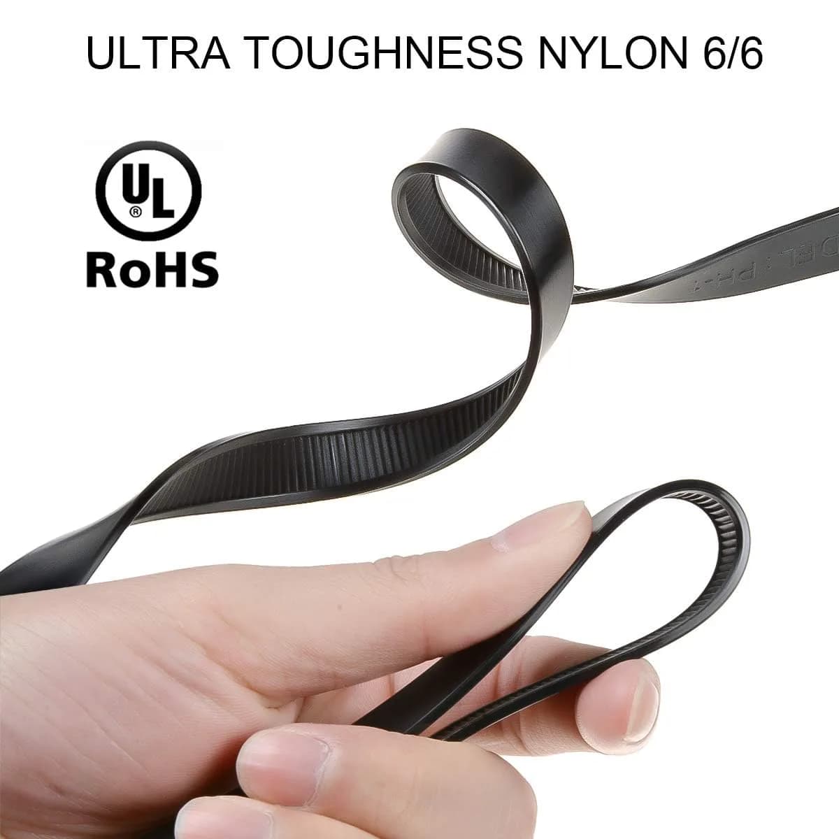 VAMRONE Black 20Pcs Heavy Duty Zip Tie Handcuffs Restraint 87.4 cm (35.4 inches) | Double Lock Nylon Cuffs with UV & Heat Resistance - view 2