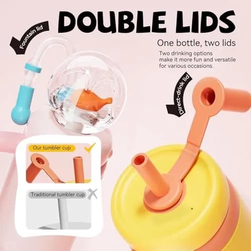 FRAGRANTGARDEN Whale Squirt 24oz Insulated Water Bottle with Handle | Leak-Proof Stainless Steel Kids & Adults thumbnail 3