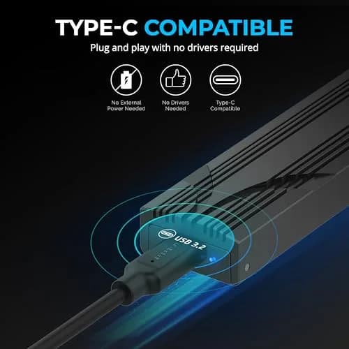 SABRENT USB-C NVMe Enclosure & Reader, M.2 PCIe SSD 10Gbps (EC-PNVO) 1250 MB/s | Tool-Free Installation thumbnail 4
