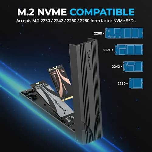 SABRENT USB-C NVMe Enclosure & Reader, M.2 PCIe SSD 10Gbps (EC-PNVO) 1250 MB/s | Tool-Free Installation thumbnail 6