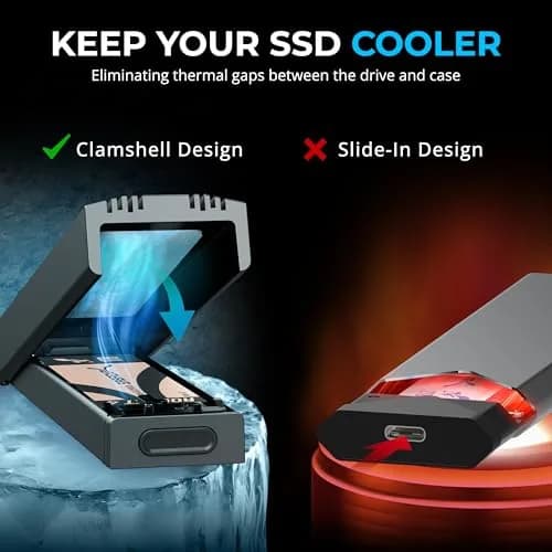 SABRENT USB-C NVMe Enclosure & Reader, M.2 PCIe SSD 10Gbps (EC-PNVO) 1250 MB/s | Tool-Free Installation thumbnail 7