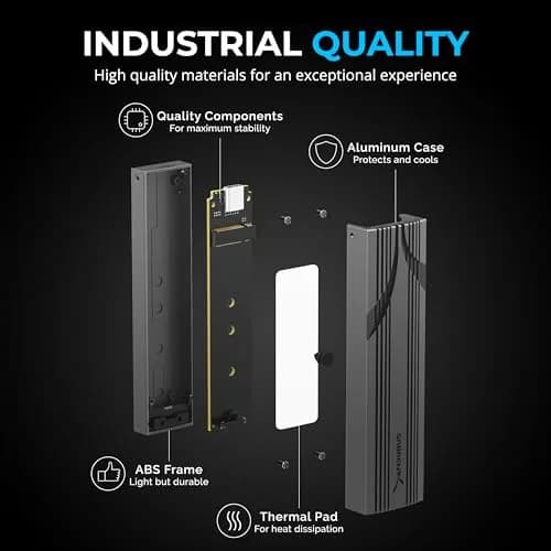 SABRENT USB-C NVMe Enclosure & Reader, M.2 PCIe SSD 10Gbps (EC-PNVO) 1250 MB/s | Tool-Free Installation thumbnail 3