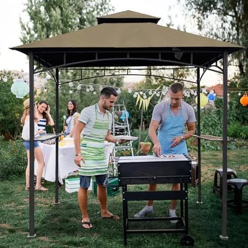 Wonwon Grill Gazebo Replacement Canopy Top 5x8 Khaki Ripstop | Double Tiered Outdoor BBQ Cover thumbnail 7