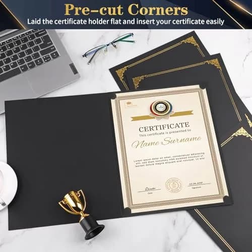 COIDEA Black Certificate Holders 50-Pack | Professional Diploma Covers for 8.5" x 11" Documents thumbnail 4