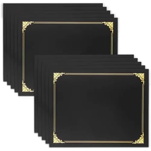 COIDEA Black Certificate Holders 50-Pack | Professional Diploma Covers for 8.5" x 11" Documents thumbnail 1