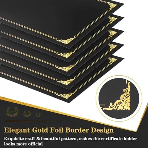COIDEA Black Certificate Holders 50-Pack | Professional Diploma Covers for 8.5" x 11" Documents thumbnail 3