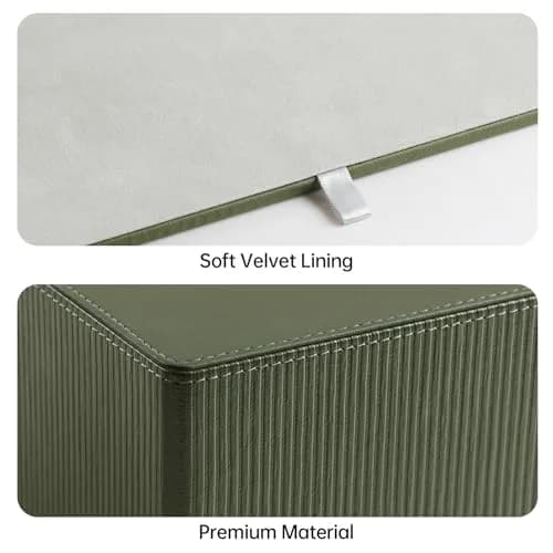 Cretkhp PU Leather Square Tissue Box Cover Green | Modern Decorative Holder for Bathroom, Office, Desk thumbnail 4