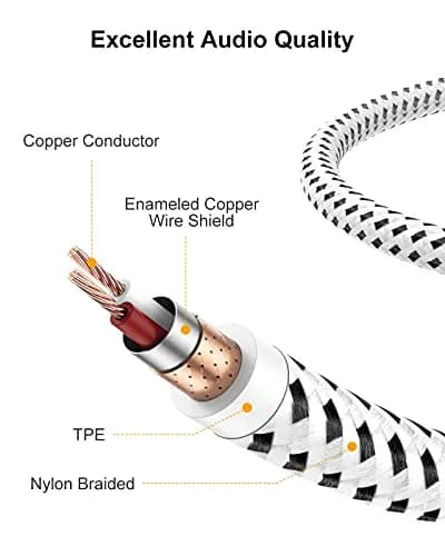 CableCreation 3.5mm Male to 6.35mm Female TRS Audio Adapter Cable 0.4m | Connects Headphones to Keyboards and Speakers thumbnail 2