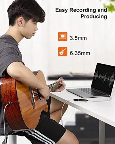 CableCreation 3.5mm Male to 6.35mm Female TRS Audio Adapter Cable 0.4m | Connects Headphones to Keyboards and Speakers thumbnail 3