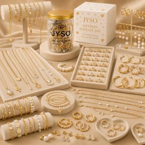 JYSO Mystery Jewelry Jar Bundle 65+ Pieces | Gold Jewelry Set for Women & Teens thumbnail 4
