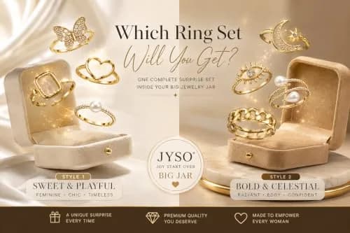 JYSO Mystery Jewelry Jar Bundle 65+ Pieces | Gold Jewelry Set for Women & Teens thumbnail 5