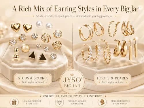 JYSO Mystery Jewelry Jar Bundle 65+ Pieces | Gold Jewelry Set for Women & Teens thumbnail 6