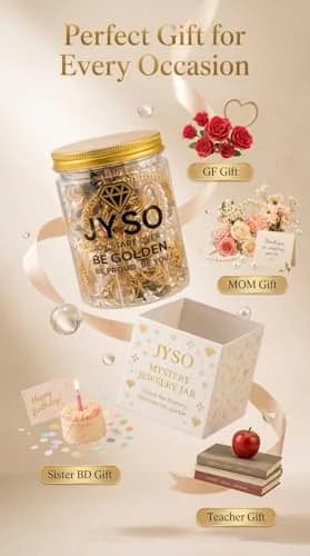JYSO Mystery Jewelry Jar Bundle 65+ Pieces | Gold Jewelry Set for Women & Teens thumbnail 8