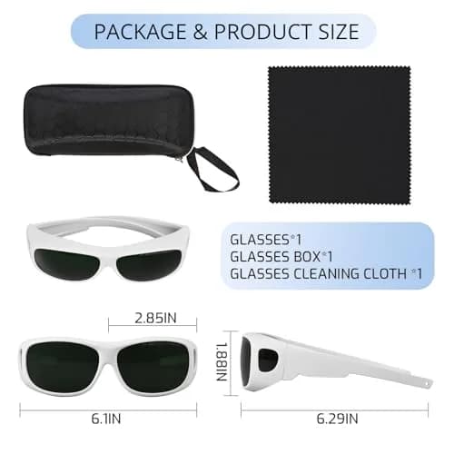 LPSAFP IPL Laser Safety Glasses ANSI Z87.1 Certified | 200-2000nm Protective Goggles for Laser Hair Removal, Cosmetology & Medical Aesthetics thumbnail 6