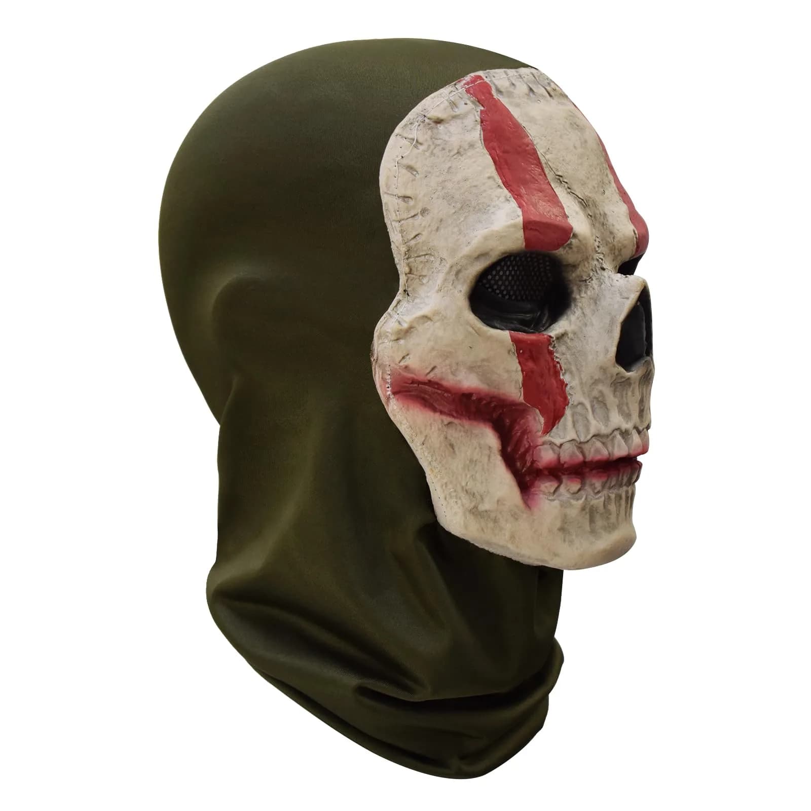 Masfrida Ghost Skull Mask Full Face Unisex for War Game Outdoor Sport Halloween Cosplay (Red, One Size) - view 3