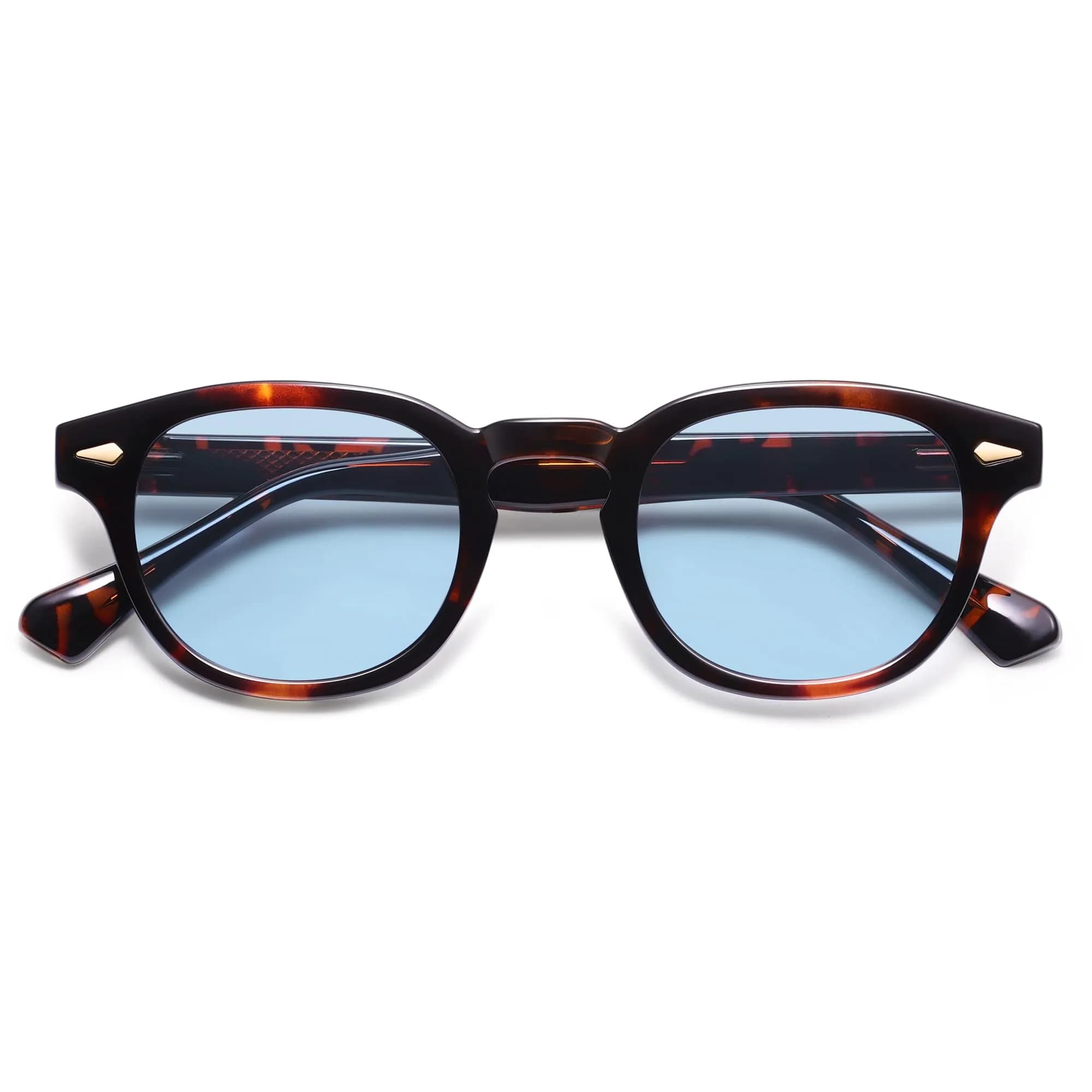 SOJOS Retro Small Round Sunglasses for Men Women Trendy Circle Style UV400 Lenses Unisex Sun Glasses SJ2251, Dark Tortoise Frame/Blue Lens — Dark Tortoise/Blue
