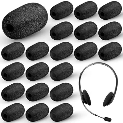 Innconee Mini Mic Foam Windscreen Covers 5mm x 3.6cm (20 Pcs) | Noise Reduction for Headset & Lapel Mics thumbnail 1