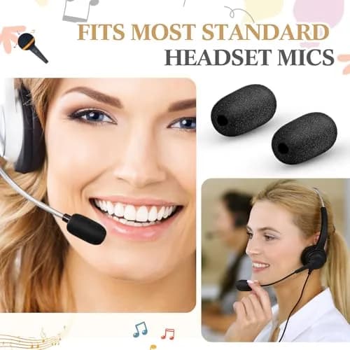 Innconee Mini Mic Foam Windscreen Covers 5mm x 3.6cm (20 Pcs) | Noise Reduction for Headset & Lapel Mics thumbnail 5