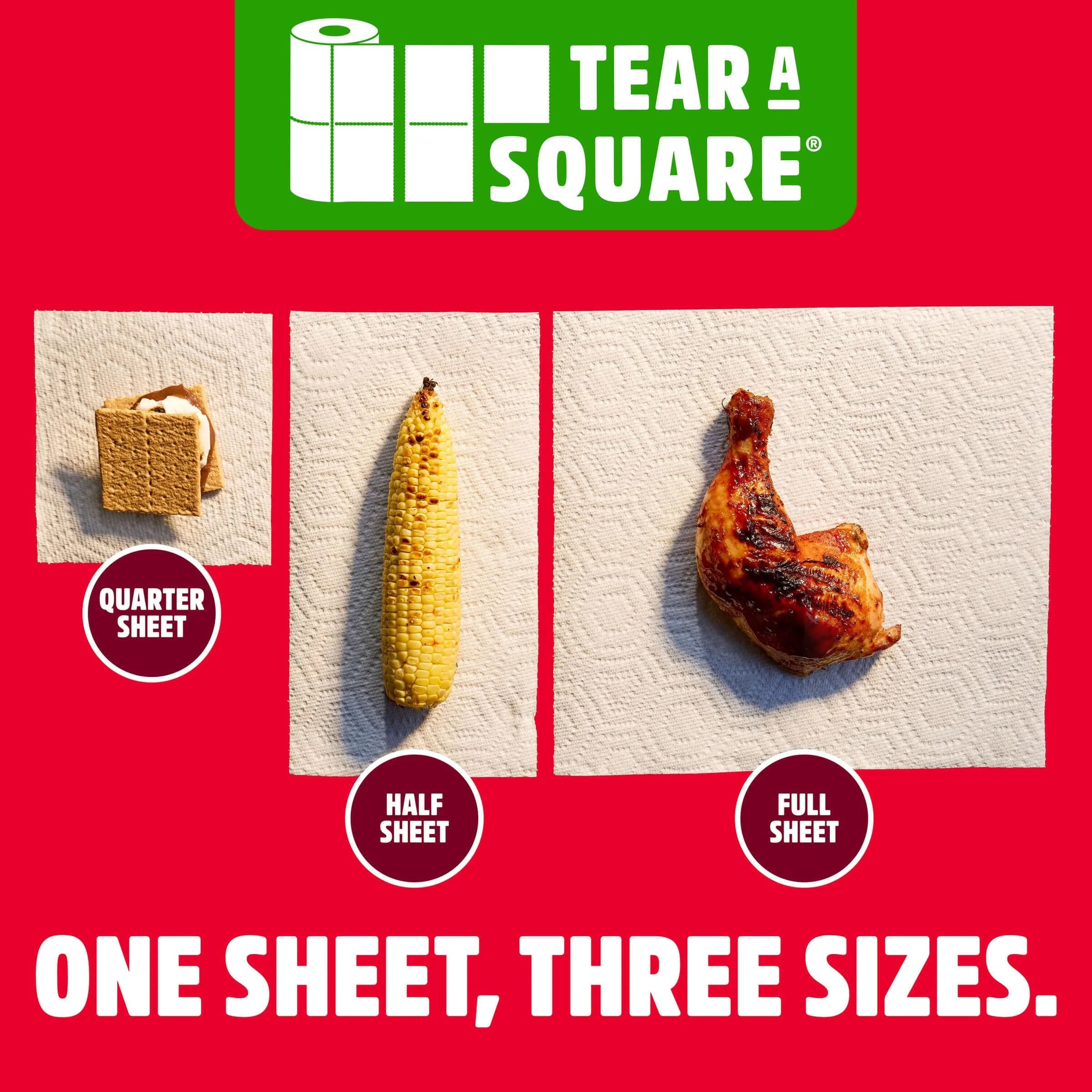 Brawny Tear-A-Square 3-Ply Paper Towels, 6 Double Rolls = 12 Regular Rolls | Strong, Absorbent, Eco-Friendly - view 6
