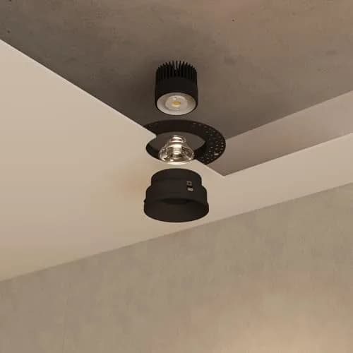 VidaLite Libra 2in Black LED Recessed Ceiling Light, Round Trimless Canless Downlight Kit with Selectable 5CCT & Full Range Dimmer, 14W, 1000LM thumbnail 3