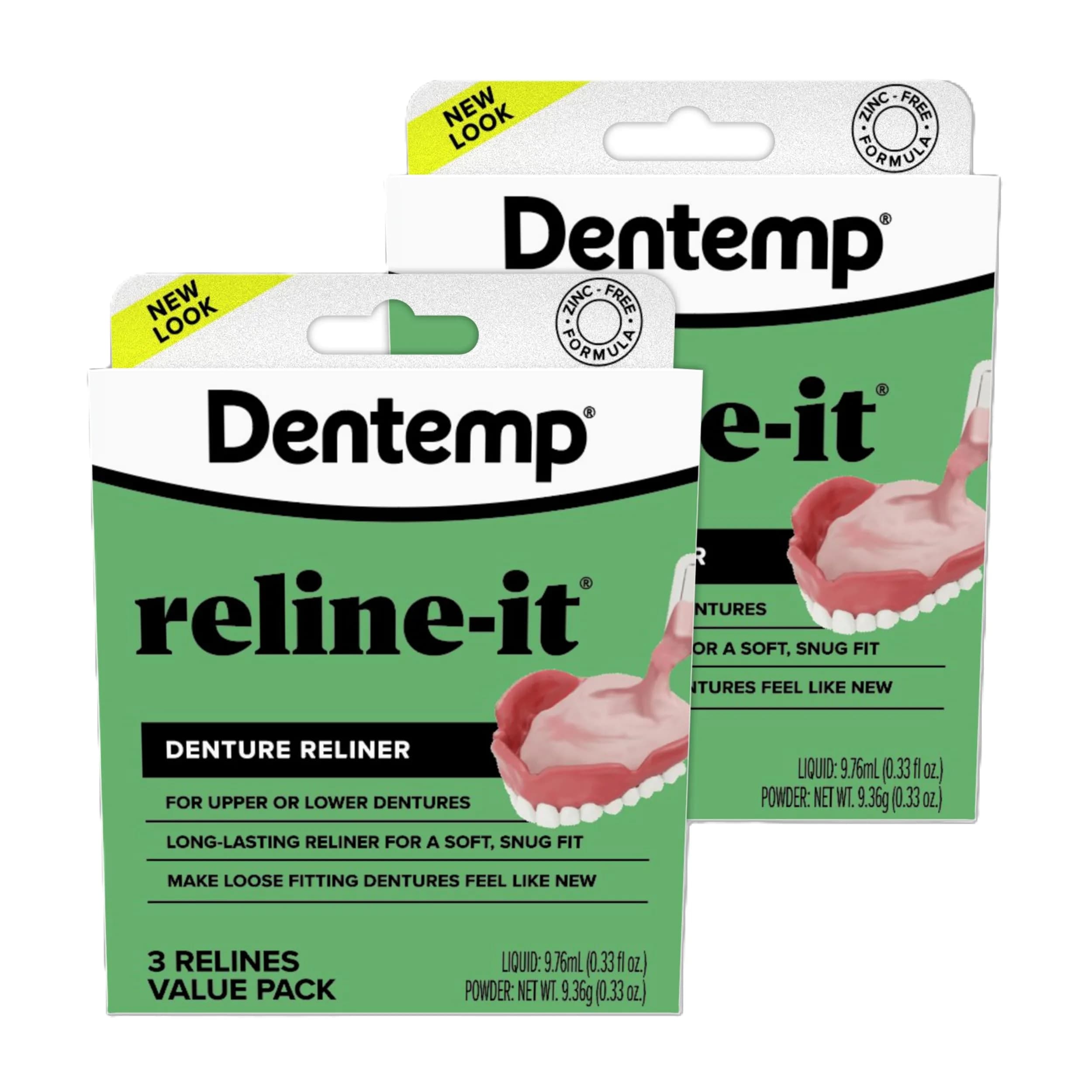 Dentemp Reline-It Denture Reline Kit Value Pack 6 Relines (2 Packs) | Custom Fit for Secure, Stable Dentures - main product image