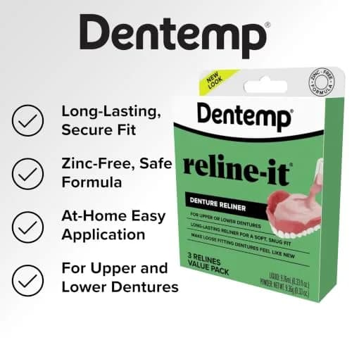 Dentemp Reline-It Denture Reline Kit Value Pack 6 Relines (2 Packs) | Custom Fit for Secure, Stable Dentures thumbnail 5