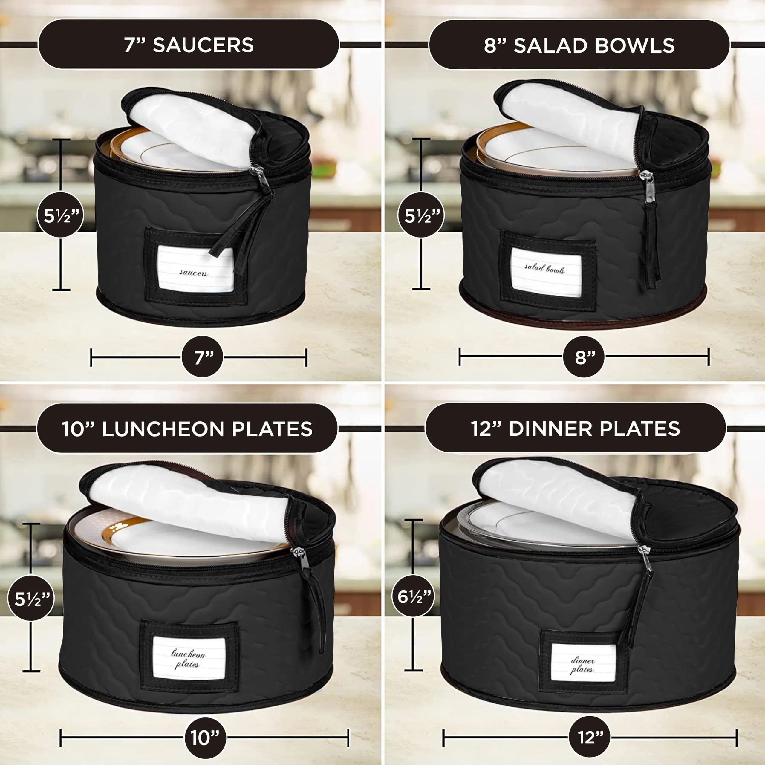 HOLDN’ STORAGE 5-Piece China Storage Set for 12 Place Settings | Quilted Microfiber with Dividers - view 4