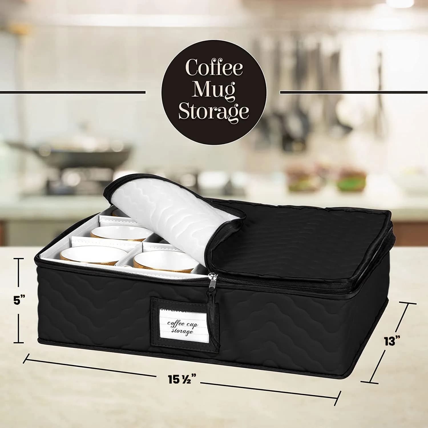 HOLDN’ STORAGE 5-Piece China Storage Set for 12 Place Settings | Quilted Microfiber with Dividers - view 5
