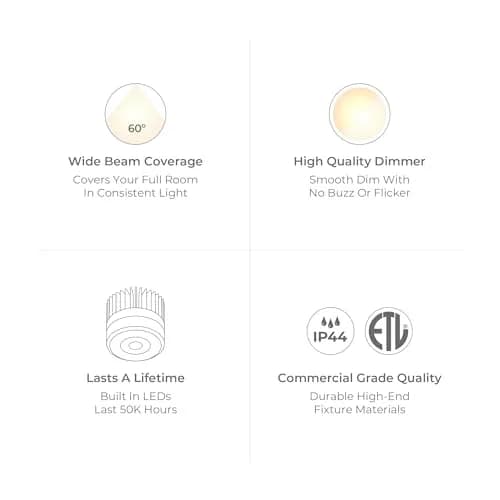 VidaLite Libra 3in White LED Recessed Ceiling Light | Selectable 5CCT & Full Range Dimmer, 1000LM, 12W, Wet Rated thumbnail 6