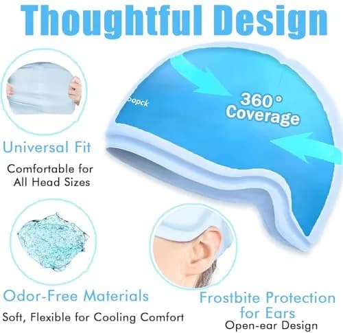 sfiocoopck Chemo Cold Cap for Chemotherapy & Migraine Relief, Light Blue | Scalp Cooling Therapy thumbnail 5