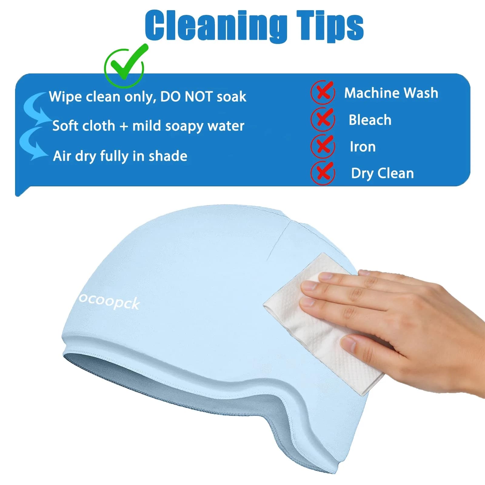 sfiocoopck Chemo Cold Cap for Chemotherapy & Migraine Relief, Light Blue | Scalp Cooling Therapy - view 7