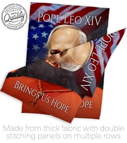 Pope Leo XIV Tribute Flag Holder Kit Wall Hanging Canvas Tapestry 13" x 18.5" | Weather Resistant Made in USA thumbnail 7