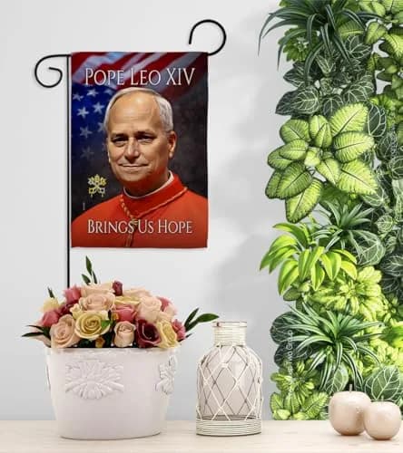 Pope Leo XIV Tribute Flag Holder Kit Wall Hanging Canvas Tapestry 13" x 18.5" | Weather Resistant Made in USA thumbnail 9