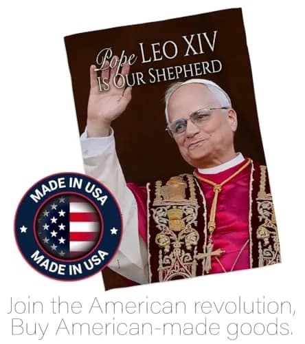 Pope Leo XIV Catholic Flag Holder Kit Wall Hanging Canvas Tapestry 13" x 18.5" | Weather Resistant Indoor/Outdoor Use thumbnail 5