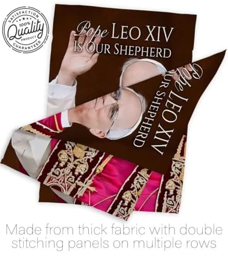 Pope Leo XIV Catholic Flag Holder Kit Wall Hanging Canvas Tapestry 13" x 18.5" | Weather Resistant Indoor/Outdoor Use thumbnail 7