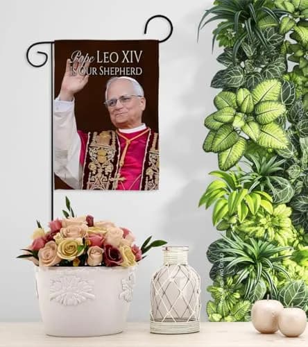 Pope Leo XIV Catholic Flag Holder Kit Wall Hanging Canvas Tapestry 13" x 18.5" | Weather Resistant Indoor/Outdoor Use thumbnail 9