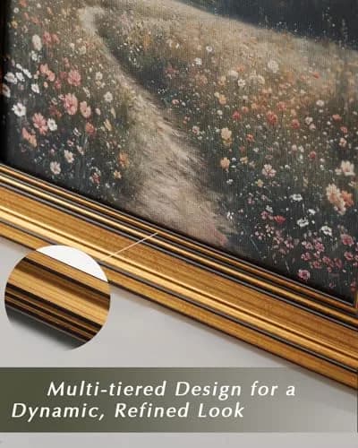 WHASAYART Gold Framed Vintage Wall Art for Living Room, Landscape Painting Prints Shelf Decor for Kitchen, Aesthetic Tree of Life Farmhouse Bedroom Wall Decor, Gifts for Family - Country Road 8x10in thumbnail 4