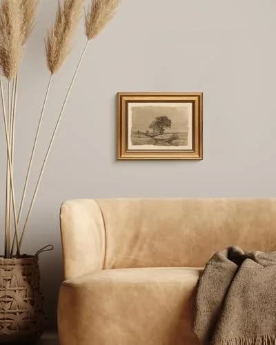 WHASAYART Gold Framed Vintage Wall Art for Living Room, Landscape Painting Prints Shelf Decor for Kitchen, Aesthetic Tree of Life Farmhouse Bedroom Wall Decor, Gifts for Family - Country Road 8x10in thumbnail 5