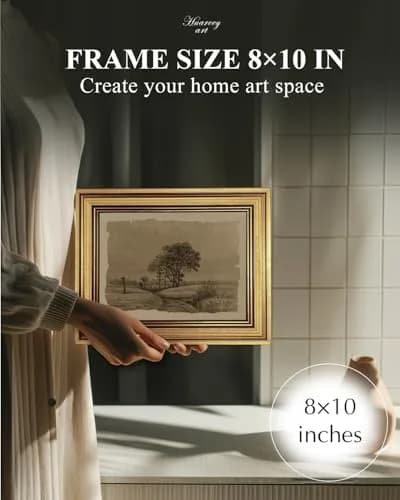 WHASAYART Gold Framed Vintage Wall Art for Living Room, Landscape Painting Prints Shelf Decor for Kitchen, Aesthetic Tree of Life Farmhouse Bedroom Wall Decor, Gifts for Family - Country Road 8x10in thumbnail 2