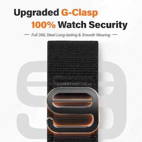 NotoCity Alpine Loop Nylon Watch Band Compatible with Garmin Fenix 8/7/6/5 Series 47mm, Quickfit 22mm Rugged Watch Bands for Epix Gen 2/Fenix 8 Pro/7 Pro/6 Pro/5 Plus/Forerunner 935/S62 (Black) thumbnail 4