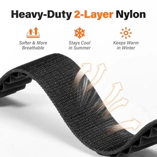 NotoCity Alpine Loop Nylon Watch Band Compatible with Garmin Fenix 8/7/6/5 Series 47mm, Quickfit 22mm Rugged Watch Bands for Epix Gen 2/Fenix 8 Pro/7 Pro/6 Pro/5 Plus/Forerunner 935/S62 (Black) thumbnail 6