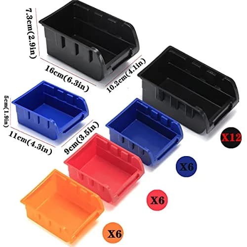 MULSAME Wall Mounted Storage Bins Parts Rack 50.4"x32.4" | Classic Garage Organizer with 4 Shelves thumbnail 3
